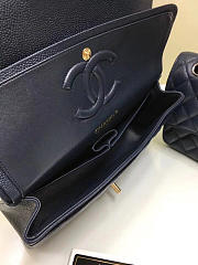 CHANEL Calfskin Leather Flap Bag Gold royalblue 25cm - 4