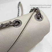 Chanel Calfskin Chevron Flap Bag White A93774 24cm - 2