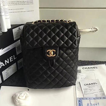 Chanel Caviar Quilted Lambskin Backpack Black Gold Hardware 170302 23cm