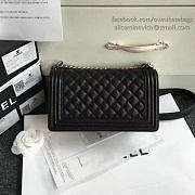 Chanel Quilted Caviar Medium Boy Bag Black 180301 25cm - 6