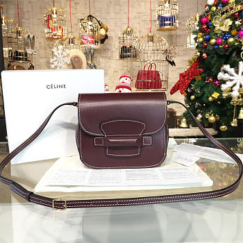 Celine Leather Shoulder Bag Z954 17.5cm 