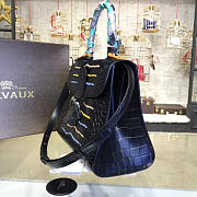 Delvaux MM Brillant Satchel Crocodile Embossed Leather Black 1472 28cm  - 5