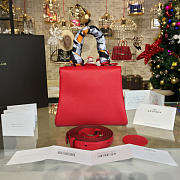 Delvaux Mini Brillant Satchel Grained Calfskin Leather Red 1503 20cm - 4