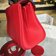 Delvaux Mini Brillant Satchel Grained Calfskin Leather Red 1503 20cm - 5