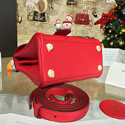Delvaux Mini Brillant Satchel Grained Calfskin Leather Red 1503 20cm - 6