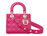 Dior Lady lambskin badge Diana package rose red - 1