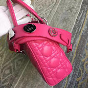 Dior Lady lambskin badge Diana package rose red - 2