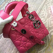 Dior Lady lambskin badge Diana package rose red - 4