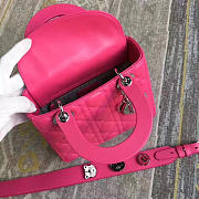 Dior Lady lambskin badge Diana package rose red - 5