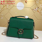 Gucci GG Flap Shoulder Bag On Chain Green 5103032 25cm - 1