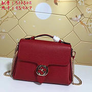 Gucci GG Flap Shoulder Bag On Chain Red 5103032 25cm - 1