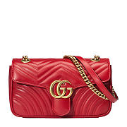 Fortok Gucci GG Marmont Matelassé Shoulder Bag Red 443497 26cm - 1