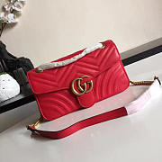 Fortok Gucci GG Marmont Matelassé Shoulder Bag Red 443497 26cm - 5