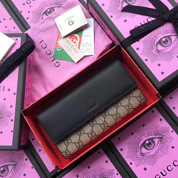 Gucci GG Supreme Wallet Black 19cm