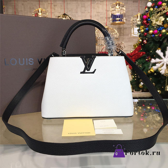 LOUIS VUITTON CAPUCINES BB White 3448 - 1