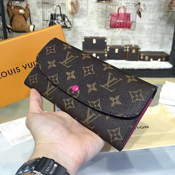 Louis Vuitton EMILIE Wallet Fuchsia 3575 19cm