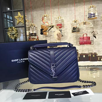 YSL MONOGRAM COLLEGE Navy 4793 24cm 