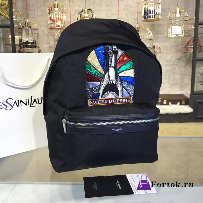 YSL Monogram Backpack Shark Black 4796 40cm  - 1