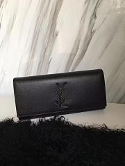 YSL MONOGRAM KATE Clutch GRAIN DE POUDRE EMBOSSED Black 4956 27cm  - 5