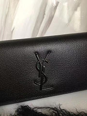 YSL MONOGRAM KATE Clutch GRAIN DE POUDRE EMBOSSED Black 4956 27cm  - 3