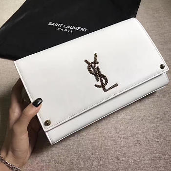 YSL MONOGRAM KATE Tassel Smooth Leather White 4964 24cm 