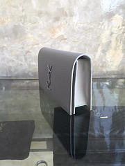 YSL MONOGRAM KATE Clutch GRAIN DE POUDRE EMBOSSED LEATHER Gray 4967 25cm  - 5