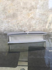 YSL MONOGRAM KATE Clutch GRAIN DE POUDRE EMBOSSED LEATHER Gray 4967 25cm  - 3