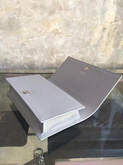 YSL MONOGRAM KATE Clutch GRAIN DE POUDRE EMBOSSED LEATHER Gray 4967 25cm  - 2
