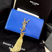 YSL MONOGRAM KATE BAG WITH LEATHER TASSEL Blue 4976 17cm  - 1