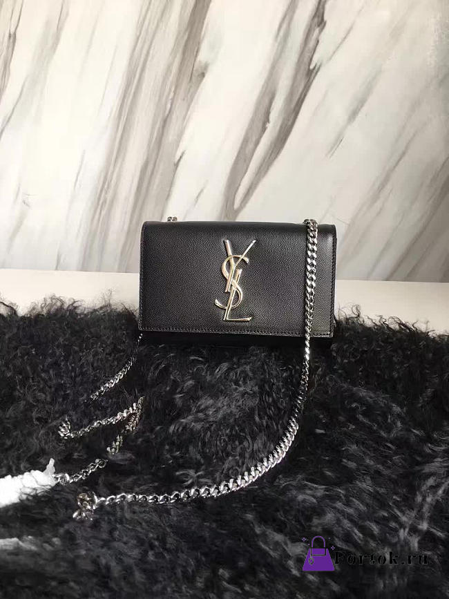 YSL MONOGRAM KATE GRAIN DE POUDRE EMBOSSED Black 4989 17cm  - 1