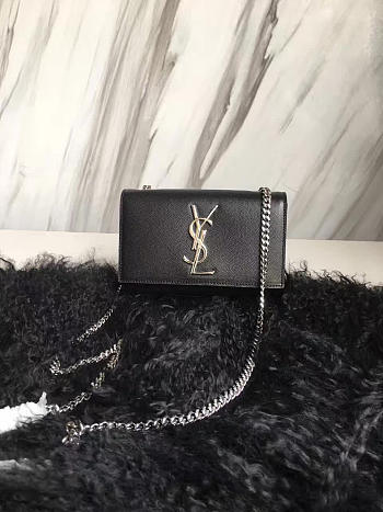 YSL MONOGRAM KATE GRAIN DE POUDRE EMBOSSED Black 4989 17cm 