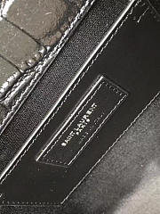 YSL MONOGRAM KATE SLIVER TASSEL IN EMBOSSED CROCODILE SHINY Black 5033 24cm - 6