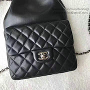 Chanel Large Lambskin Drawstring Backpack In Seoul Bag Black 010402 24cm - 3
