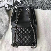 Chanel Large Lambskin Drawstring Backpack In Seoul Bag Black 010402 24cm - 6