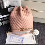 Chanel Lambskin Drawstring Bucket Bag Pink A91885 27cm - 1