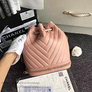 Chanel Lambskin Drawstring Bucket Bag Pink A91885 27cm - 6
