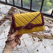 Chanel Lambskin Mini Chain WALLET Yellow A81024 19.5cm - 4