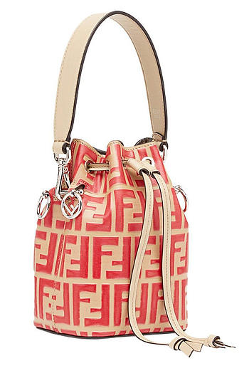 Fendi FF Mon Tresor Mini Bucket Bag In Beige Calfskin 18cm