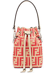 Fendi FF Mon Tresor Mini Bucket Bag In Beige Calfskin 18cm - 5