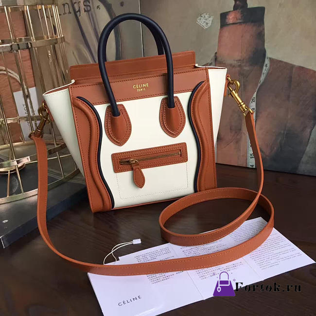Celine Leather Nano Luggage  Z995 20cm - 1