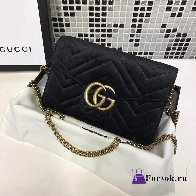 Gucci GG Leather WOC Black 2560 20cm - 1
