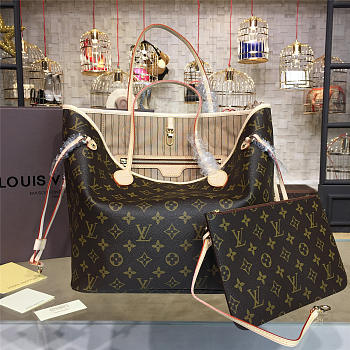 LOUIS VUITTON NEVERFULL MM Monogram Beige 3294 32cm 