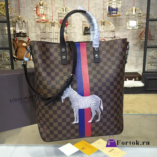 Louis Vuitton Zebra Print Atlas Tote Bag 39cm  - 1