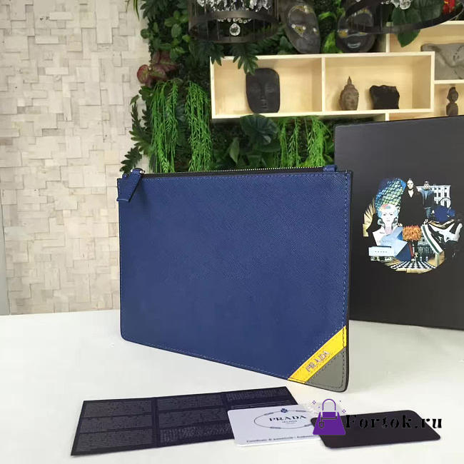 Prada Leather Clutch Bag 28cm - 1