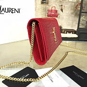 YSL MONOGRAM KATE CROCODILE EMBOSSED SHINY RED 4763 24cm  - 5