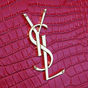 YSL MONOGRAM KATE CROCODILE EMBOSSED SHINY RED 4763 24cm  - 3