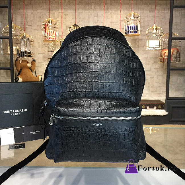 YSL Monogram Backpack Black 4790 30cm  - 1