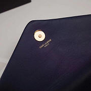 YSL LOULOU Monogram Quilted Velvet Shoulder Bag Navy 4795 25cm - 3