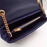 YSL LOULOU Monogram Quilted Velvet Shoulder Bag Navy 4795 25cm - 4