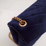 YSL LOULOU Monogram Quilted Velvet Shoulder Bag Navy 4795 25cm - 5